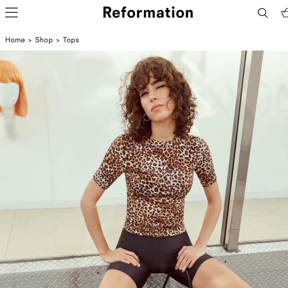 Reformation sheer leopard shirt